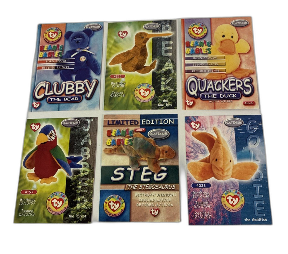 Ty Beanie Babies Collectors Cards (Set Of 6)